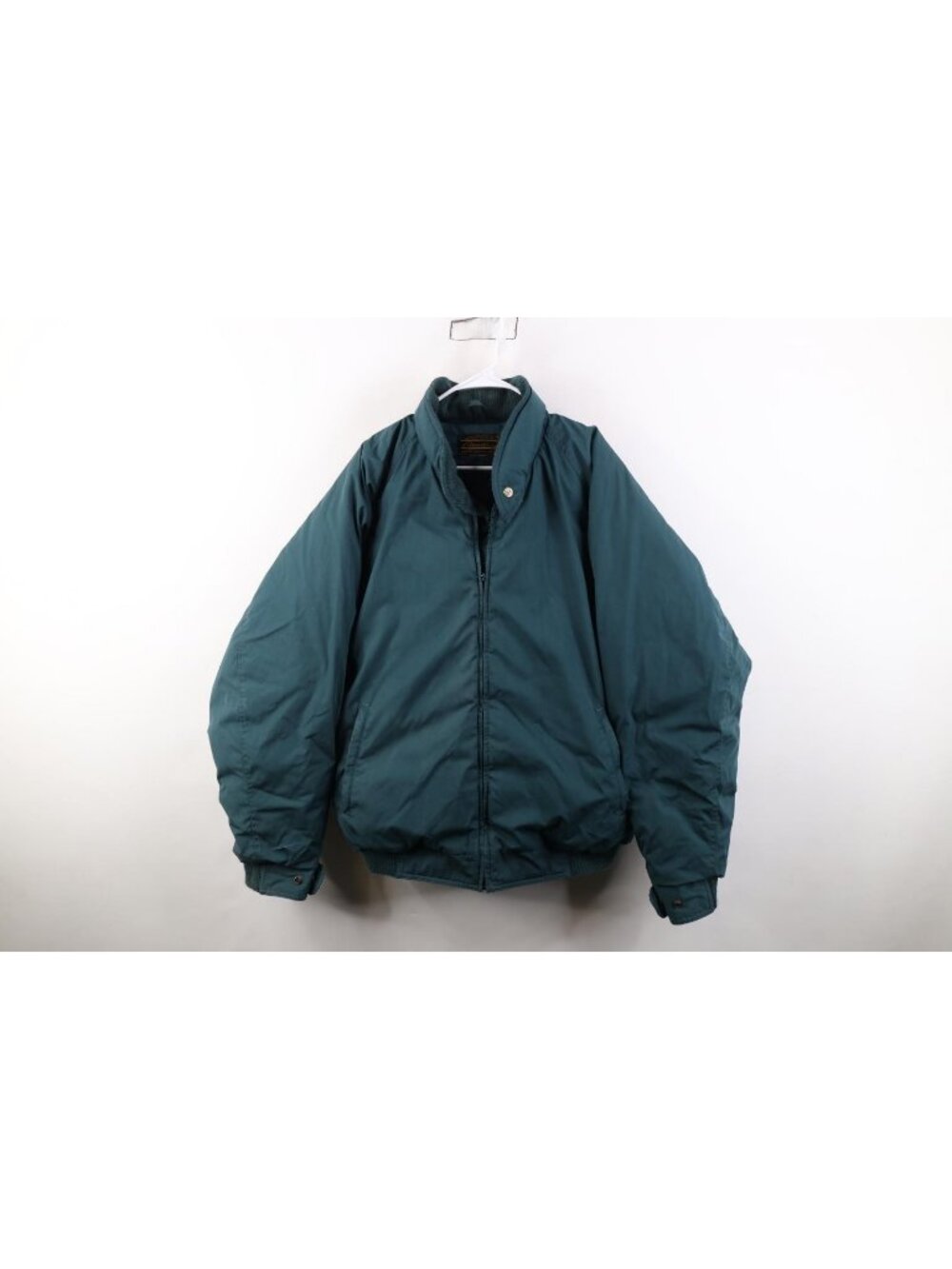 Vintage 90s Eddie Bauer Mens 2XL Premium Goose Down Puffer Bomber Jacket Green